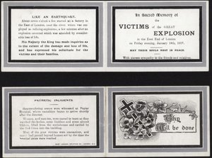 Biglietto commemorativo in sacra memoria delle vittime della Grande Esplosione