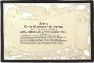Biglietto commemorativo alla memoria degli eroi caduti in guerra da English School