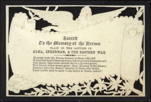 Biglietto commemorativo alla memoria degli eroi caduti in guerra da English School