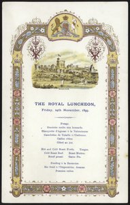Menu per il Pranzo Reale
