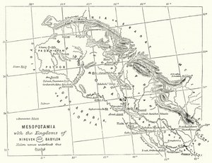 Mesopotamia con i regni di Ninive e Babilonia (incisione) da English School
