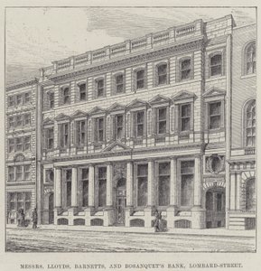 La Banca di Messers Lloyds, Barnetts e Bosanquet, Lombard-Street (incisione) da English School