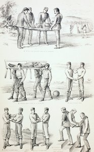 Metodi di trasporto dei feriti, c.1890 da English School