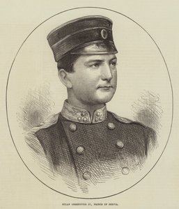 Milan Obrenovics IV, Principe di Serbia (incisione) da English School