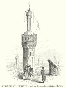 Minareti ad Alessandria (incisione) da English School