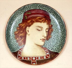 Piatto Minton dipinto da un artista dilettante, c.1880 da English School