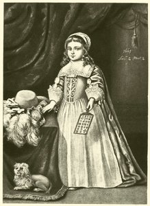 Miss Campion, con un Horn Book (incisione) da English School