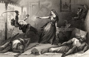 Miss Wheeler che si difende dai Sepoy a Cawnpore nel 1857, da 