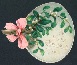 Ventaglio di vischio, biglietto di Natale da English School