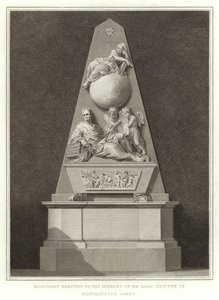 Monumento eretto in memoria di Sir Isaac Newton nell
