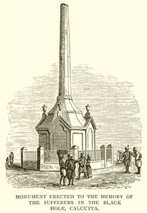 Monumento eretto in memoria delle vittime del Buco Nero di Calcutta da English School