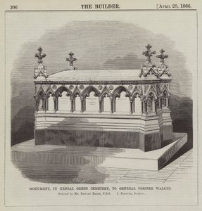Monumento, nel Cimitero di Kensal Green, al Generale Forster Walker, progettato da Mr Edward Blore, FRS da English School