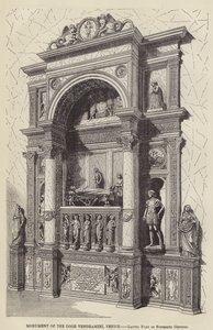 Monumento del Doge Vendramini, Venezia, Fine del Quindicesimo Secolo (incisione) da English School