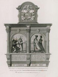 Monumento a Sir Andrew Judd, sceriffo e sindaco, nella chiesa di St Helens Bishopsgate, Londra da English School