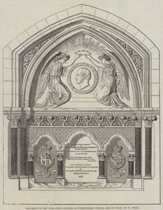Monumento al defunto Principe Consorte nella Chiesa di Whippingham, Isola di Wight, di W Theed (incisione) da English School