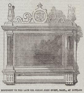 Monumento al defunto Sir Josiah John Guest, baronetto, a Dowlais da English School