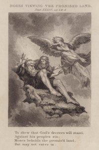 Mosè osserva la terra promessa, Deuteronomio XXXIV, versetti 1 e 4