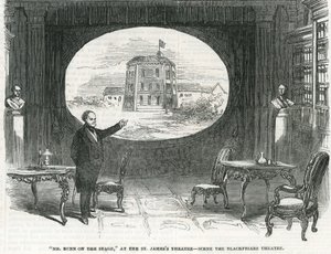 Mr Bunn sul palco, al St James Theatre - Scena del Blackfriars Theatre da English School