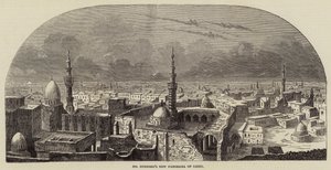 Il nuovo panorama del Cairo di Mr Burford (incisione)
