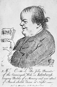 Mr C-m-l il gioioso presentatore della Canongate Kirk a Edimburgo, c.1781 da English School