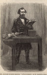 Mr Charles Dickens legge Little Dombey alla St Martins Hall da English School