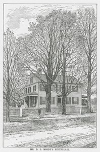 La casa natale di DL Moody (litografia)