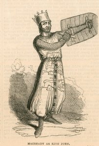 Il signor Macready nel ruolo del titolo della commedia Re Giovanni, Teatro Drury Lane, Londra da English School