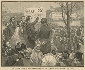 Il signor Phelps pianta la Quercia di Shakespeare su Primrose Hill, Londra