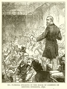 Il signor Plimsoll parla alla Camera dei Comuni sugli interessi marittimi, 1870 da English School
