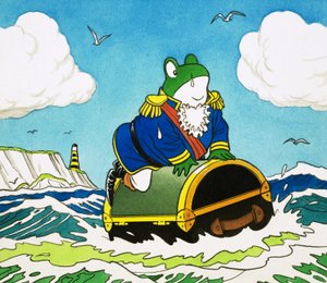 Mr Toad su un Tronco in Mare