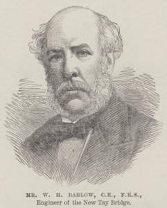 Mr W H Barlow, CE, FRS, Ingegnere del Nuovo Ponte di Tay (incisione) da English School