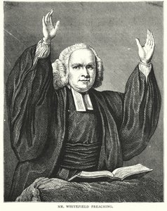 Il signor Whitefield che predica (incisione) da English School