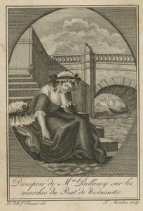 La signora Bellamy in disperazione sui gradini del Westminster Bridge da English School