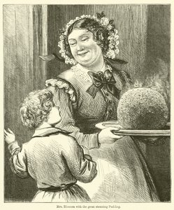 La signora Blossom con il grande budino fumante da English School