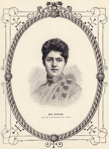 Mrs Cleveland (la Moglie del Presidente degli USA) (incisione) da English School