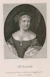 Mrs Davis, da un quadro originale in miniatura in possesso del Marchese di Buckingham da English School