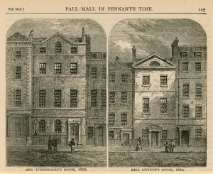 La casa di Mrs Fitzherbert e la casa di Nell Gwynne, 1820 da English School