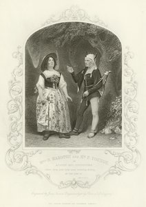 Mrs H Marston e F Younge come Audrey e Touchstone, Come vi piace, Atto V, scena iv da English School