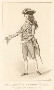Mrs Jordan come Sir Harry Wildair dal raro ritratto del 1788