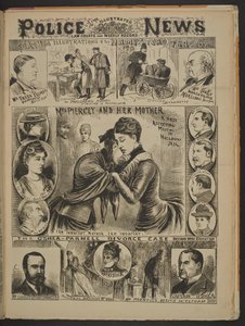 La signora Piercey e sua madre. Un incontro molto affettuoso nella prigione di Holloway. Sono innocente madre. Sono innocente", Illustrated Police News, 22 novembre 1890 (carta di giornale)