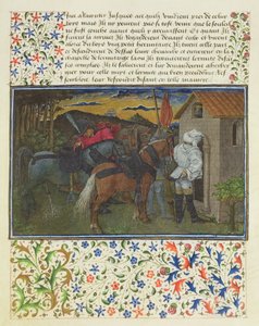 Ms. 2597 Cuore, Desiderio e Generosità, tardi la sera, davanti alla cella degli eremiti, edizione facsimile di Livre du Coeur d