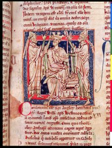 Enrico I (1068-1135), miniatura da Flores Historiarum, di Matthew Paris, 1250-52 da English School