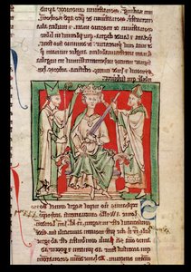 Re Stefano (c.1097-1154), miniatura da Flores Historiarum, di Matthew Paris, 1250-52