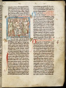 Re Artù, miniatura da Flores Historiarum, di Matthew Paris, c.1250-52 da English School