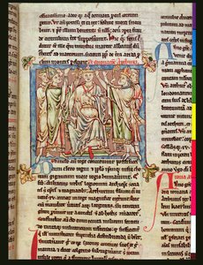 Ms 6712 (A.6.89) fol.53 Re Artù, miniatura da Flores Historiarum, di Matthew Paris, c.1250-52 da English School