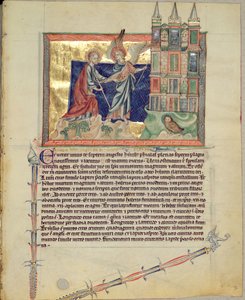 Ms L.A. 139-Lisboa fol.74 Un angelo che mostra la Nuova Gerusalemme a San Giovanni Evangelista, dall