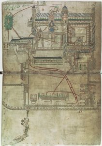 Piano della Cattedrale di Canterbury e il sistema idraulico, dal 