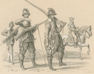 Moschettieri o Fucilieri e Cavalleria, circa 1650 da English School