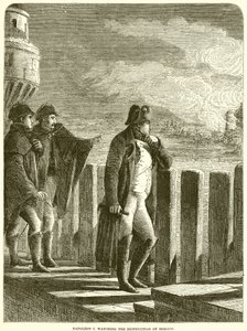 Napoleone I che osserva la Distruzione di Mosca da English School