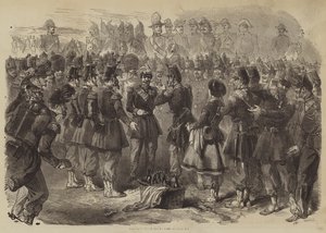 Napoleone III in campo a Chalons (incisione) da English School